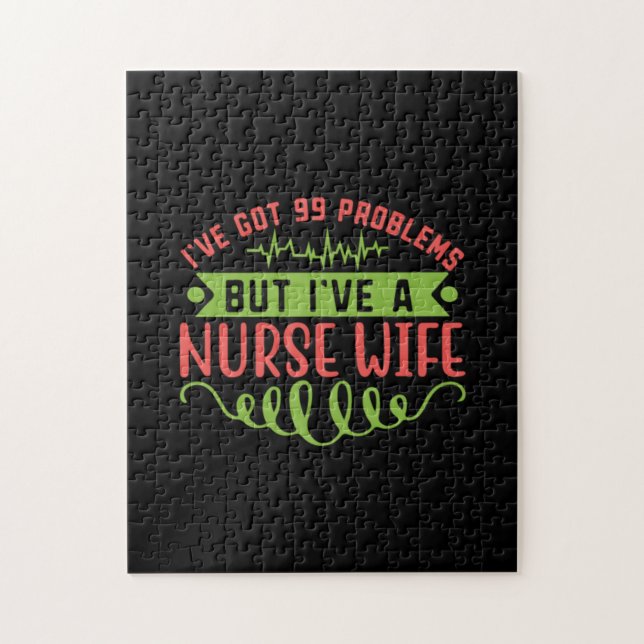 Puzzle Infirmière Gift | J'ai 99 problèmes (Vertical)