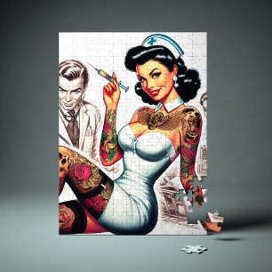 Puzzle Infirmière tatouée Pin-up