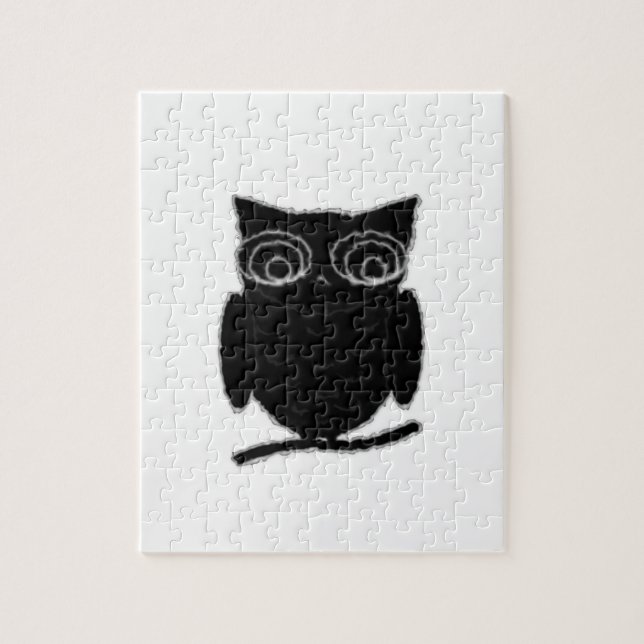 Puzzle Inkblot Owl (Vertical)