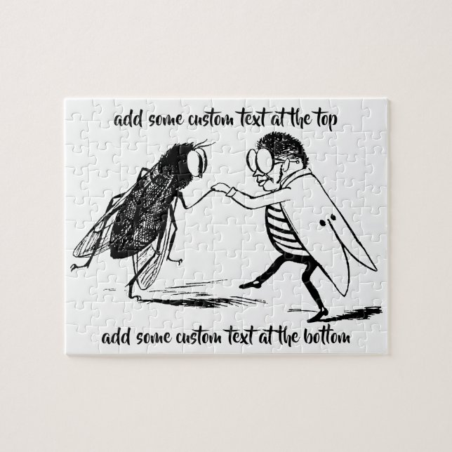 Puzzle Insectes vintage dansant; mouche diptère (Horizontal)