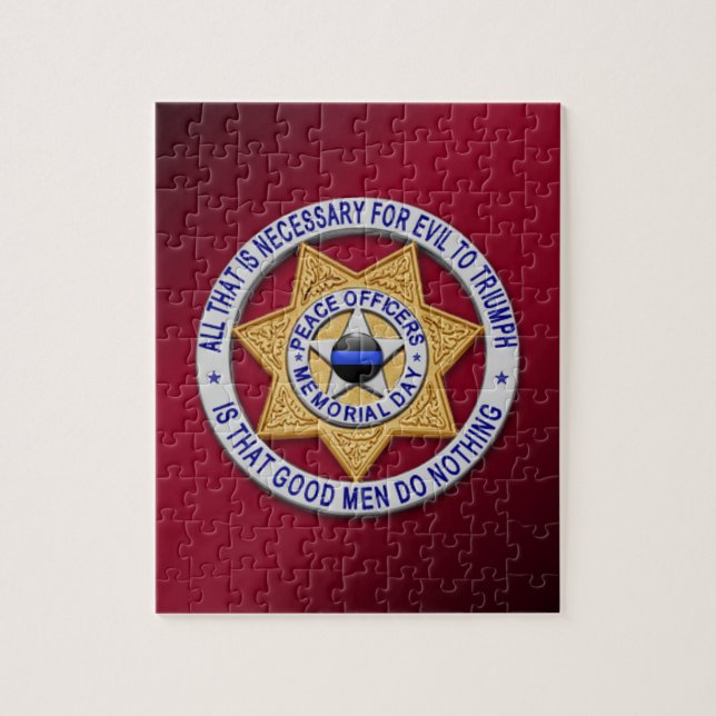 Puzzle Insigne d'étoile de ligne bleue mince (Vertical)