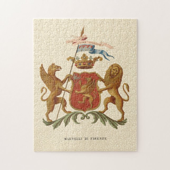 Puzzle Insigne héraldique avec Griffin et Lion (Vertical)