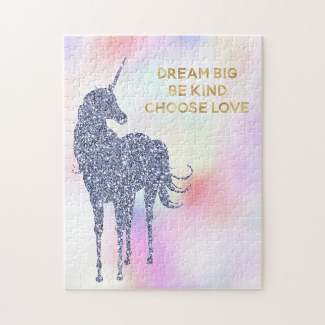 Puzzle Inspiration Parties scintillant violet licorne     (Vertical)