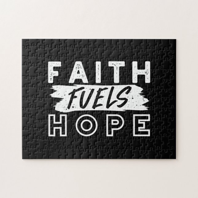 Puzzle Inspirational Faith Quote – Faith Fuels Hope (Horizontal)