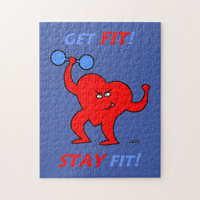 Puzzle Instructeur Cardio Fitness Cartoon Heart Exercice (Vertical)