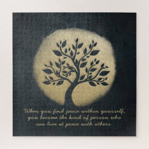 Puzzle Instructeur de méditation Yoga Black Gold Tree Cit