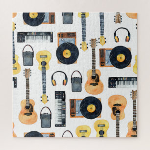 Puzzle Instruments de musique : aquarelle transparente