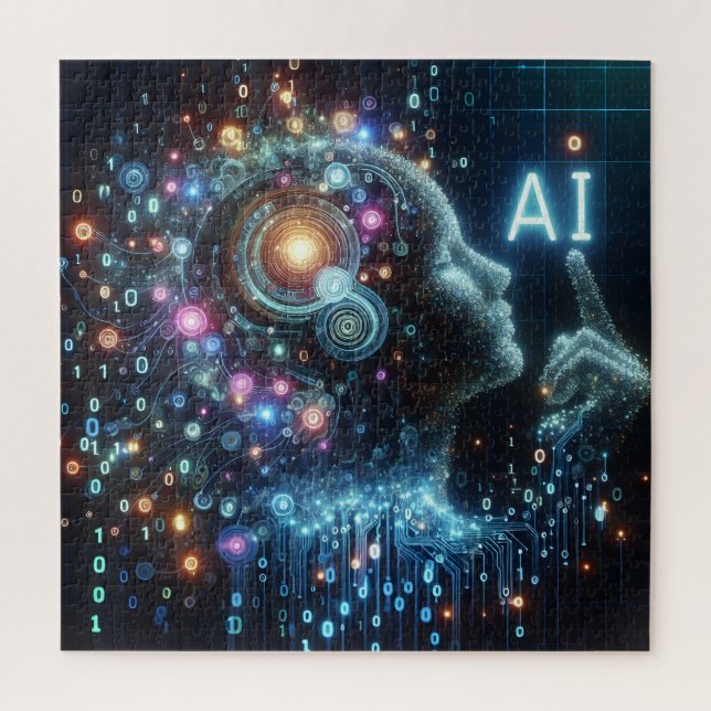 Puzzle Intelligence artificielle, Illustration conceptuel (Vertical)