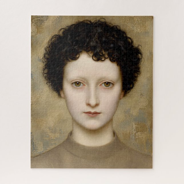 Puzzle Intelligence Délicate – Un Portrait d'Art Fin (Vertical)