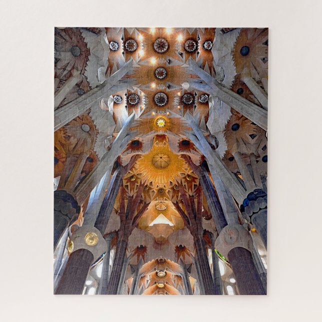 Puzzle Intérieur de Sagrada Família. Vue du toit (Vertical)