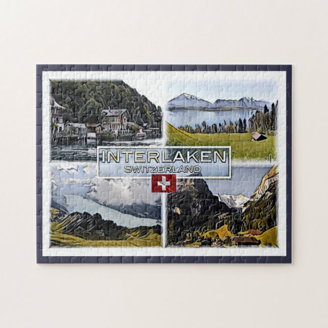 Puzzle Interlaken - Suisse - Mosaic - (Horizontal)