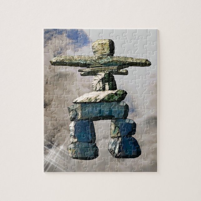 Puzzle Inukshuk Native American Spirit Stones (Vertical)