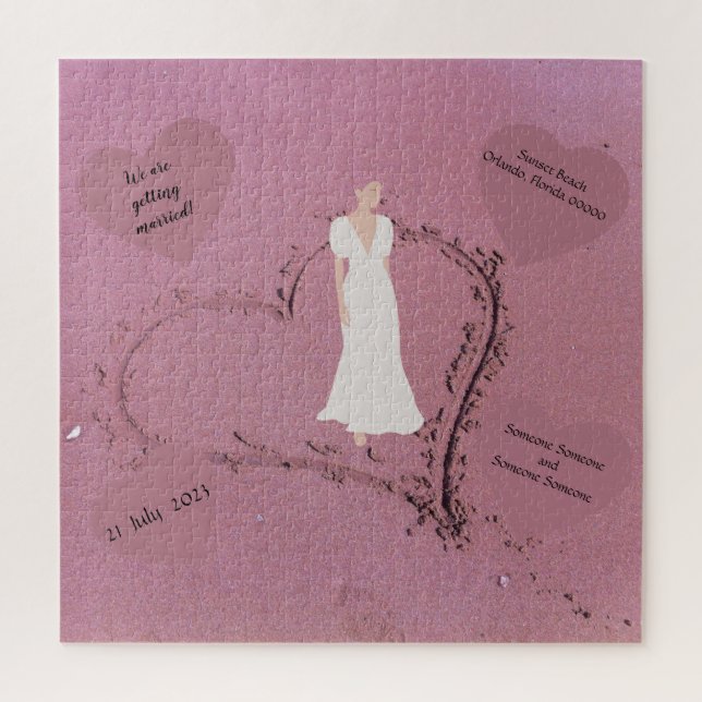 Puzzle Invitation au mariage sur la plage (Vertical)