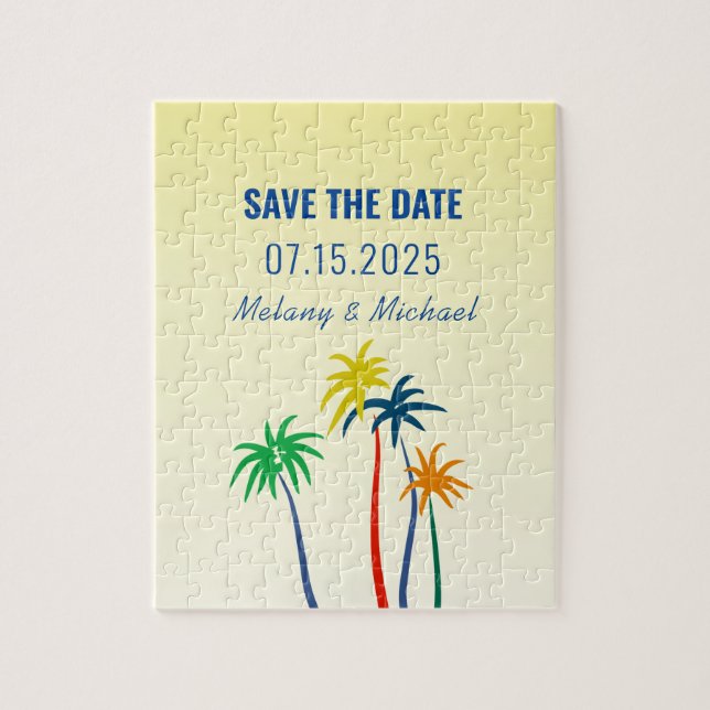Puzzle Invitation de mariage tropical à conserver pour la (Vertical)