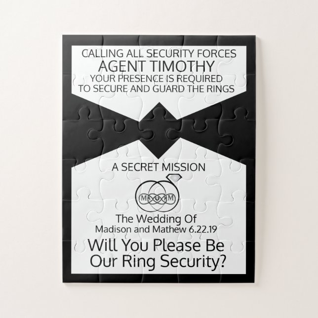 Puzzle Invitation du casse-tête du porteur d'anneau (Vertical)