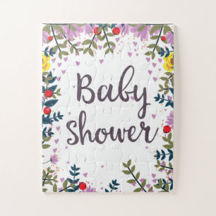 Puzzle Invitation florale pour Baby Shower