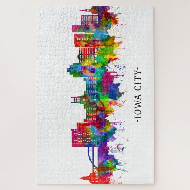 Puzzle Iowa City Iowa Skyline (Vertical)