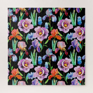 Puzzle Iris Peony Aquarelle Motif Floral