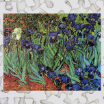 Puzzle Irises de Vincent van Gogh, Jardin Vintage<br><div class="desc">Irises (1889) de Vincent van Gogh est une peinture vintage à fleurs de paysage de post impressionnisme d'art, représentant un jardin aux iris à barbe violet poussant par des pavots orange. Une seule fleur d'iris blanc fleurit au bord. À propos de l'artiste : Vincent Willem van Gogh (1853-1890) fut l'un...</div>