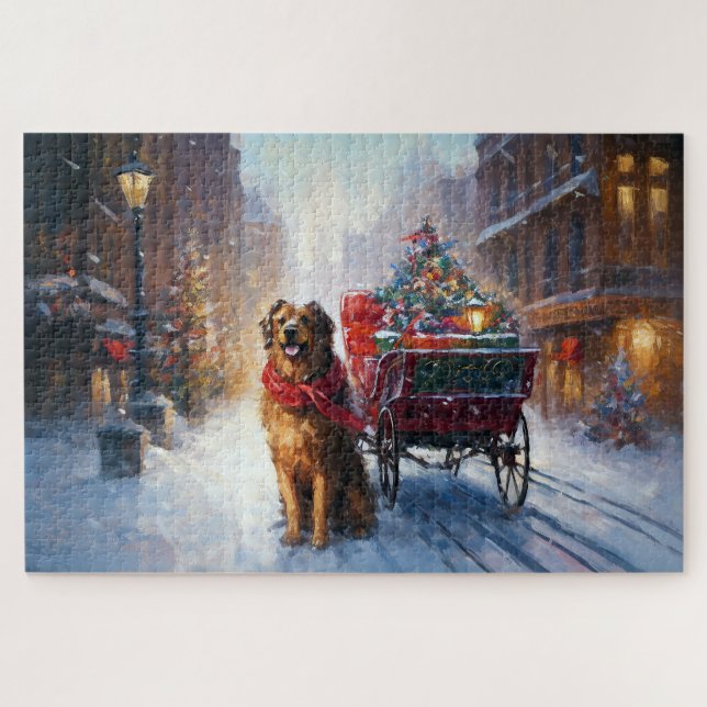 Puzzle Irish Setter Saison de Noël festive (Horizontal)