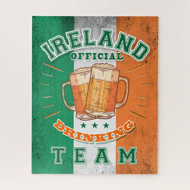 Puzzle Irlande Official Drinking Team. Bière amusante (Vertical)