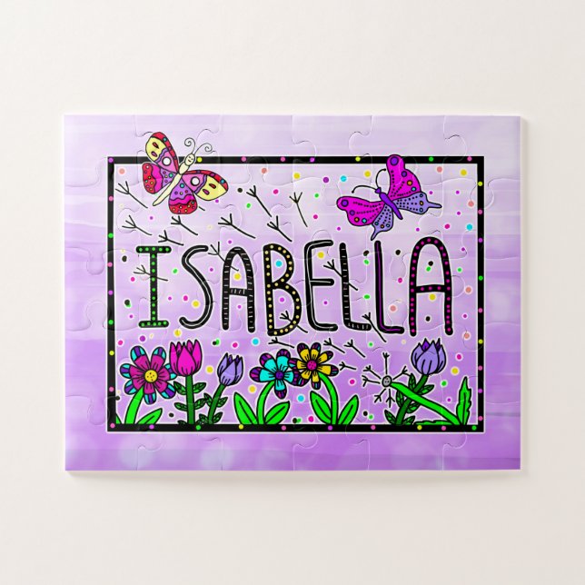Puzzle Isabella - Le Nom Isabella Dessin Whimsical  (Horizontal)