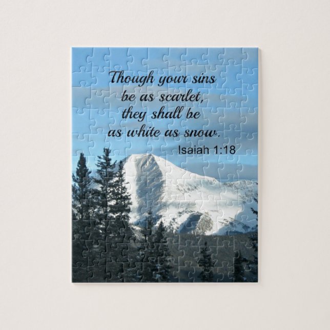 Puzzle Isaiah 1:18 Though your sin be as scarlet. (Vertical)