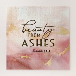 Puzzle Isaïe 61 3 Beauté de Ashes Bible Verse Rose