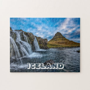 Puzzle Islande   Montagne Kirkjufell avec cascades