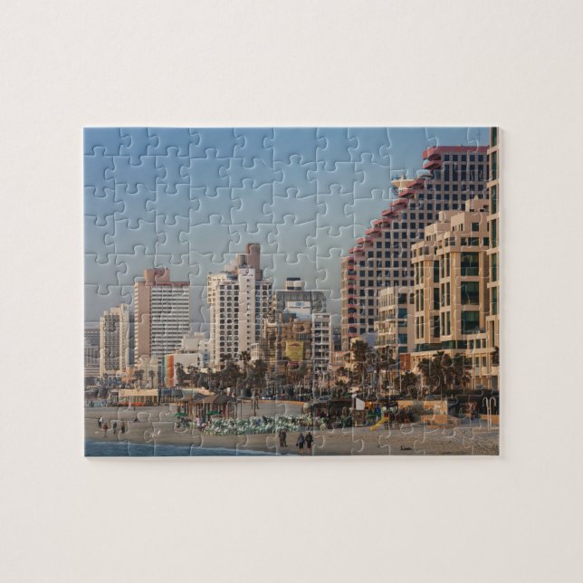 Puzzle Israël, Tel Aviv, front de mer, hôtels, crépuscule (Horizontal)