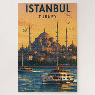 Puzzle 🕌 Istanbul Turquie Mosquée Bleue et Vues sur le B