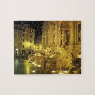 Puzzle Italie, Rome. Fontaine de Trevi la nuit.
