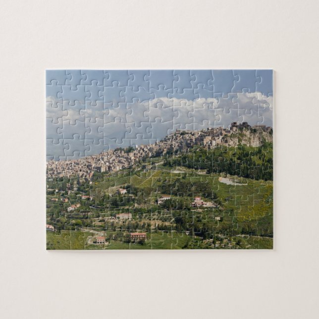Puzzle Italie, Sicile, Enna, Calascibetta, Vue matinale (Horizontal)