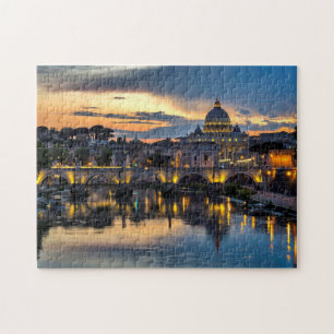 Puzzle Italie, Vatican Vue de la ville la nuit
