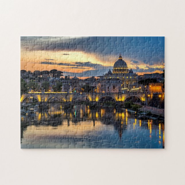 Puzzle Italie, Vatican Vue de la ville la nuit (Horizontal)