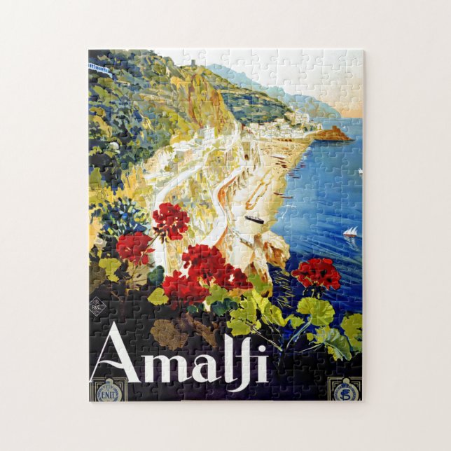 Puzzle Italie vintage Illustration de voyage (Vertical)