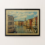Puzzle Italie Vintage voyage de Venise<br><div class="desc">Italie Design de Venise dans le style Vintage voyage avec vue sur le canal avec des gondoles.</div>