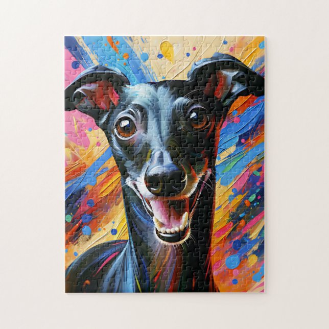 Puzzle Italien Greyhound Chig Acrylique Imprimer Cadeau A (Vertical)
