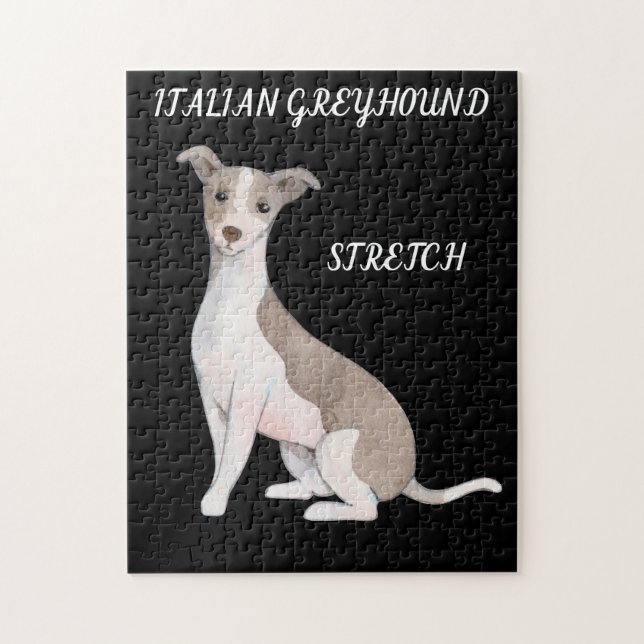 PUZZLE ITALIEN GREYHOUND & NOM PERSONNALISÉ. (Vertical)