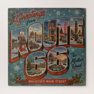 Puzzle Itinéraire Vintage 66 Lettre Géante Noël Hiver