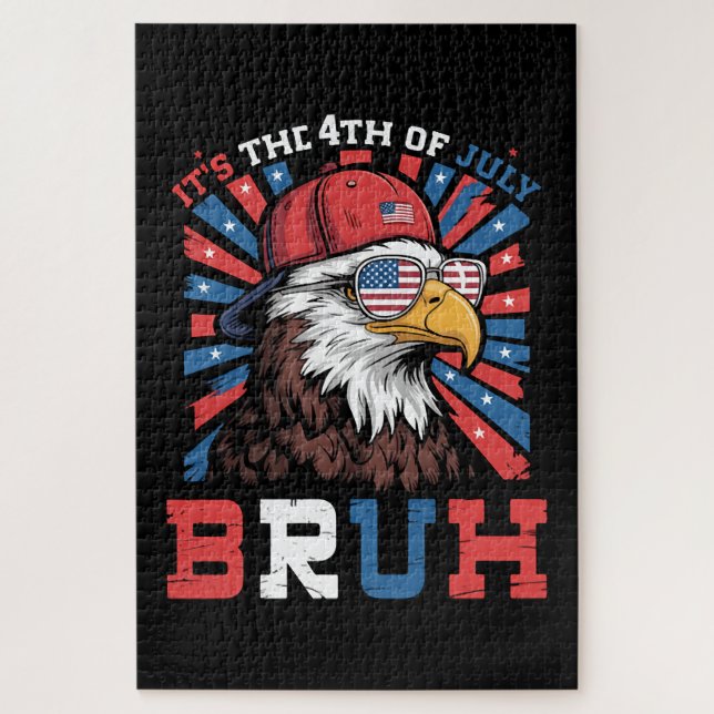 Puzzle Its The 4th Of July Bruh Bald Eagle Patriotic (Vertical)