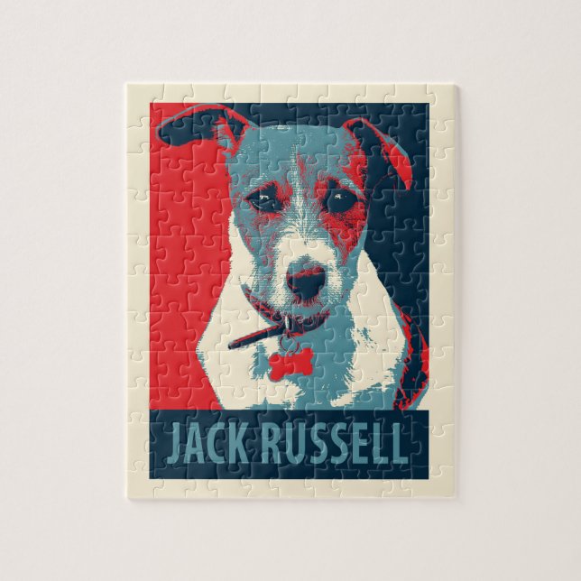 Puzzle Jack Russel Terrier Parodie de l'espoir politique (Vertical)