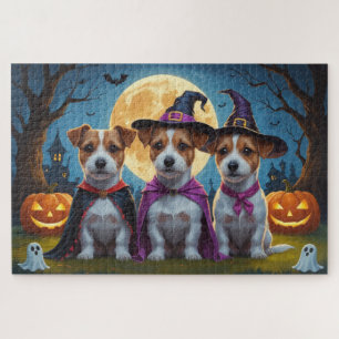 Puzzle Jack Russell Chiens Citrouille Halloween Drôle