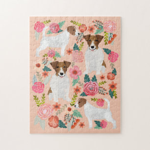 Puzzle Jack Russell Chiens Florals