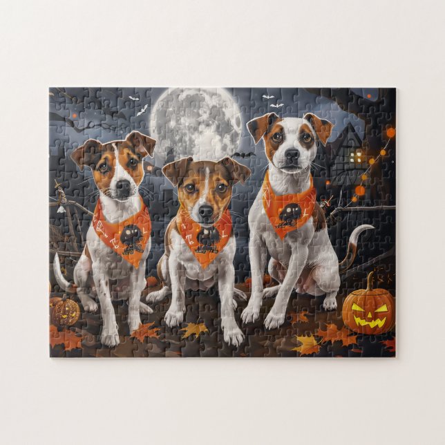 Puzzle Jack Russell Halloween Épouvantable (Horizontal)