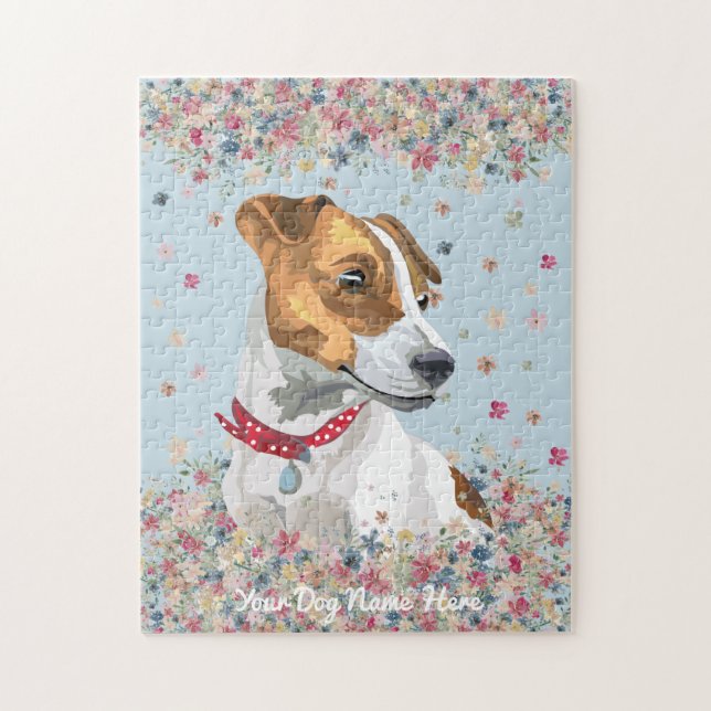 Puzzle Jack Russell Terrier bleu (Vertical)