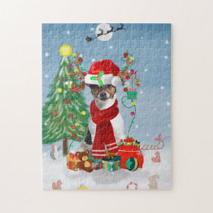 Puzzle Jack Russell Terrier Chien dans neige Cadeaux de N