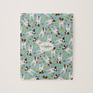 Puzzle Jack Russells balles de tennis coeurs chien motif