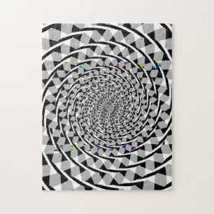 Puzzle Jacquard noir et blanc pour toujours Heures Motif