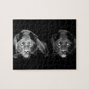 Puzzle Jaguar noir et blanc - Gros chats d'animaux sauvag